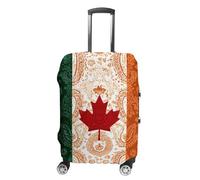 Canada Ireland Flag Paisley Pattern Luggage Cover Travel Suitcase Protector Anti-Scratch Suitcase Cover XL