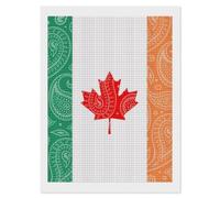 Canada Ireland Paisley Flag Diamond Painting Kits for Adults Full Square Drill Diamond Art 12"x16"