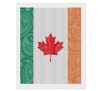 Canada Ireland Paisley Flag Diamond Painting Kits for Adults Full Square Drill Diamond Art 16"x20"