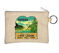 Canada Lake Louise Banff National Park Vintage Travel Poster Key Chain Coin Purse Beige