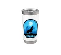 Canada Live Love Explore Howling Wolf Design Stainless Steel Insulated Tumbler