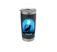 Canada Live Love Explore Howling Wolf Design Stainless Steel Insulated Tumbler