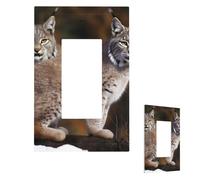 Canada Lynx Wall Plate Cover Modern Decorative 1 Gang Light Switch Cover Unbreakable Receptacle Outlet Covers For Living Room Bedroom Home Decor 1 Gang