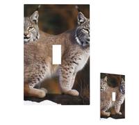 Canada Lynx Wall Plate Cover Modern Decorative 1 Gang Light Switch Cover Unbreakable Receptacle Outlet Covers For Living Room Bedroom Home Decor Single Toggle