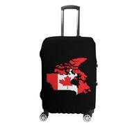 Canada Map with Flag Custom Suitcase Cover Washable Travel Luggage Protector Case