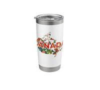 Canada Map with Native Herbs & Botanicals - Nature Souvenir Stainless Steel Insulated Tumbler