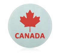 Canada Maple Flag Funny Tempered Glass Cutting Board Portable Round Chopping Block Easy to Clean 7.9" for Kitchen Travel