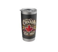 Canada Maple Leaf Flag Established 1867 Canadian Pocket Stainless Steel Insulated Tumbler