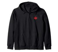 Canada Maple Leaf Flag Vintage Retro Canada Maple Leaf Zip Hoodie