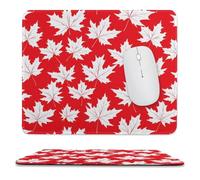 Canada Maple Mouse Pad with Stitched Edges Non-Slip Waterproof Mousepads for Laptop Games Desktop