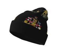 Canada National Emblem Thermal Hat Bobble Hat Bob Winter Pom-Pom Cap Smart Fitting Acrylic Cosy Comfortable Warm Unisex Winter Beanie Hat Gift Idea One Size Black