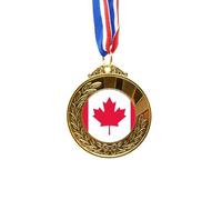canada national flag north amecountry Gold Award Winner Medal First Place Ribbon
