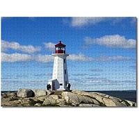Canada Nova Scotia Canada Peggy's Point Cove Jigsaw Puzzles For Adults Kids 500 Pieces Wooden Puzzle Game For Gifts Home Decoration Special Travel Souvenirs 52x38CM