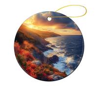 Canada Nova Scotia Cape Breton Christmas Ornaments Ceramic Christmas Crafts Souvenirs Pendant Xmas Tree Decorations 2 Pcs