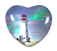 Canada Nova Scotia Fridge Magnet Refrigerator Stickers Collection Decorative Magnet Travel Souvenir Heart-Shaped Crystal Glass