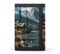 Canada Ohara Lake Yoho National Park Trifold Wallet Portable Slim Purse Wallet Card Holder with Zip for Men Women
