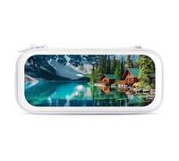Canada Ohara Lake Yoho National Park with Mountains Nature Scenery Carry Case for Switch Carrying Cover Storage Bag Protective Accessories Travel White-Style