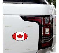 Canada Oval Canadian Flag Maple Leaf Car Magnet Magnetic Sticker Decal - 2 Pack Reflective 10.2cm - for Truck Door Fridge Reusable Waterproof