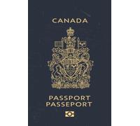 Canada Passport Notebook journal: 120 lined pages each page has vintage stamp from around the world