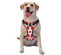 Canada Pattern Dog Harness - Lightweight,Soft,Adjustable Small Harness and Leash Set, Suitable for Puppy Small and Medium-Sized Dog-Medium