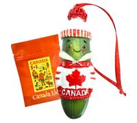 Canada Pickle Ornament Canadian Christmas Tree Decoration Hand Painted Polyresin Gherkin with Hockey Jersey Sweater Gift Bagged