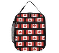 Canada Plaid Canadian Flag Women Insulated Lunch Bag for Work