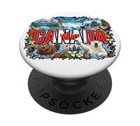 Canada Polar Bear Beaver Pointing Meme - Canadian Souvenir PopSockets Adhesive PopGrip