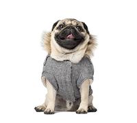 Canada Pooch Winter Dog Coat - Water-Resistant Insulated Dog Jacket with Faux-Fur Trim - Salt & Pepper, Size 28