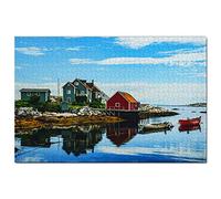 Canada Port Boat Houses Peggy's Cove Jigsaw Puzzle 300 Piece Game Artwork Travel Souvenir 38x26CM