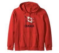 Canada Pride Canadian Waving flag National Day Zip Hoodie