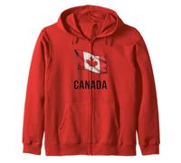 Canada Pride Canadian Waving Flag National Day Zip Hoodie
