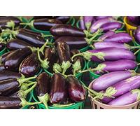 Canada, Quebec, Montreal. Little Italy, Marche Jean Talon Market, aubergines Poster Print by Walter Bibikow (24 x 36)