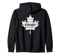 Canada Retro Distressed Maple Leaf Design Zip Hoodie