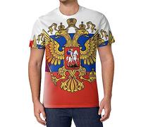 Canada Russian Flag T Shirts Men Graphic Tee Tops M