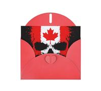 Canada, skull, flag Greeting Card With Envelope (160 x 120 mm) for Birthday/Wedding/Invitation/Christmas/New Year