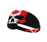 Canada, Skull, Flag Printing Double-Sided,Unisex Elastic Sports Headband,Ideal As A Gift For Sports-Loving Friends,Family