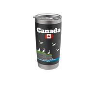 Canada Souvenir Atlantic Puffin Colony Canadian Flag Stainless Steel Insulated Tumbler