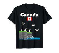 Canada Souvenir Atlantic Puffin Colony Canadian Flag T-Shirt