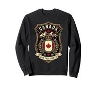 Canada The True North Est 1867 Vintage Heritage Shield Badge Sweatshirt