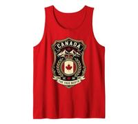 Canada The True North Est 1867 Vintage Heritage Shield Badge Tank Top