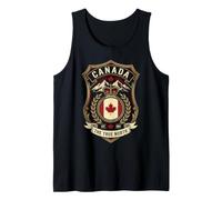Canada The True North Est 1867 Vintage Heritage Shield Badge Tank Top