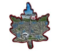Canada Toronto Fridge Magnet - Maple Leaf and City Skyline - 3D Souvenir Magnet - Collectible Magnetic Decoration - Travel Gift Idea Collection L338