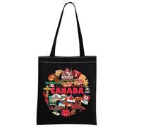 Canada Tote Bag Canada Gift Moving to Canada Gift Canada Souvenir Gift Canada Travel Gift For Tourist (Canada Black Tote)