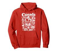 Canada True North Strong & Free Vintage Art Collage Est Pullover Hoodie