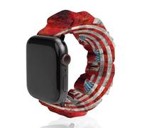 Canada U.S.A Flag Soft Elastic Scrunchie Watch Strap Compatible with IWatch Series 6 5 4 3 2 1 Printed Wristbands Bands