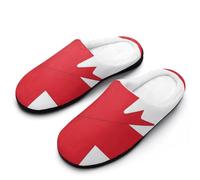 Canada UK Flag Men's Cotton House Slippers | Memory Foam Slippers Closed Toe Slip On Home Shoes for Indoor Outdoor