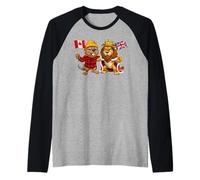 Canada United Kingdom Flag British UK England Canadian Raglan Baseball Tee