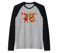 Canada United Kingdom Flag British UK England Canadian Raglan Baseball Tee