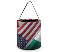 Canada United States And Mexico Flag Halloween Trick Or Treat Bag Candy Tote Portable Reusable Goody Bucket Gift Pumpkin Party Favors
