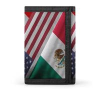 Canada United States and Mexico Flag Mens Trifold Wallet Classic Credit Card Case Slim Purse with ID Window